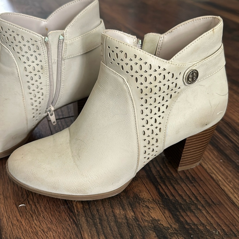 White Heeled Booties